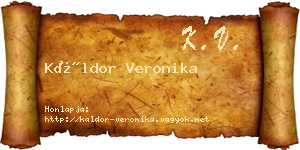 Káldor Veronika névjegykártya